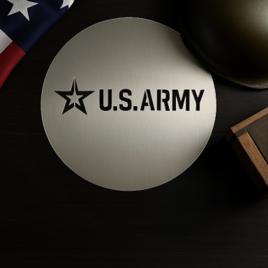 U.S. Army Officially Licensed Logo Plaque 11" dia  16ga. T304 Stainless Steel